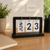 Black Wooden Flip Desk Calendar with Date Cards