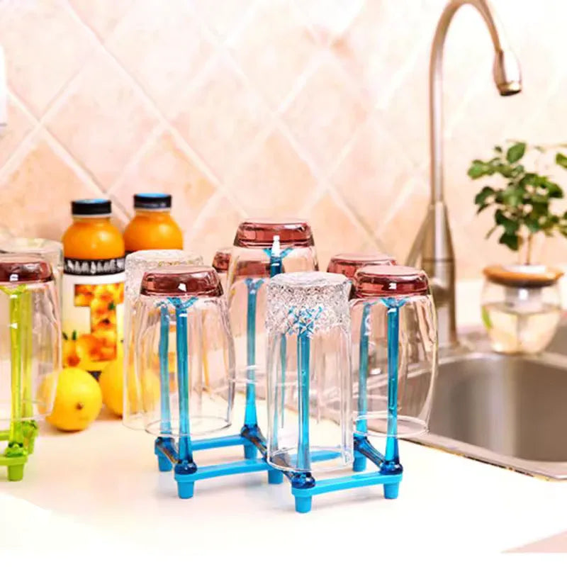Glass Cup Drying Rack for Efficient Kitchen Storage - Clarify.pk