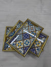 Blue Moroccan Tile 3-Piece Fibre Tray Set