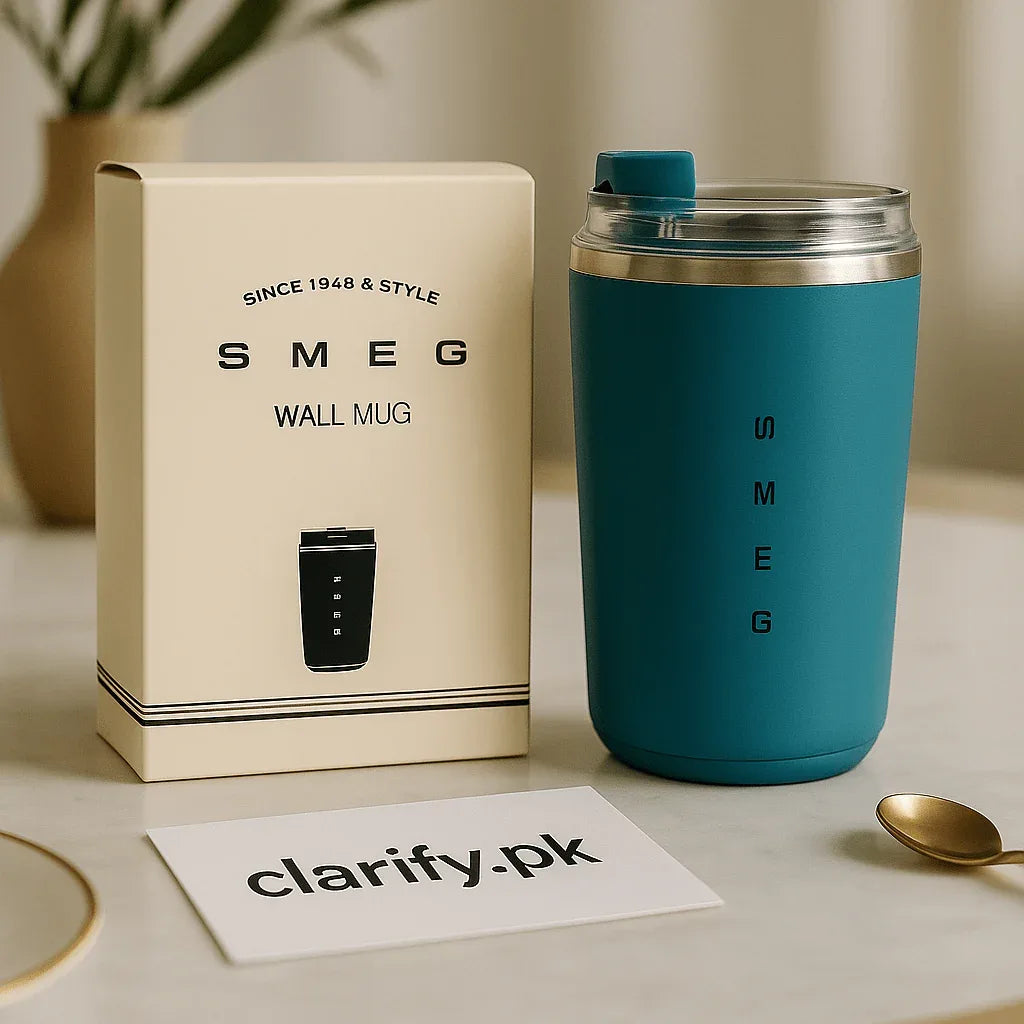 Blue SMEG Insulated Mug – Luxury Travel Cup - Clarify.pk