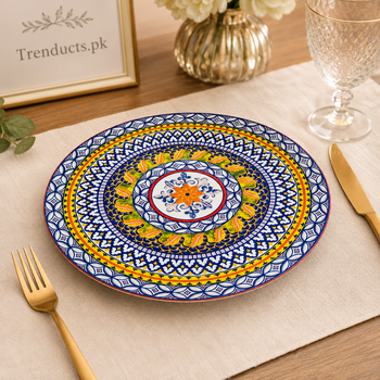 Bohemian dinner plate in an elegant table setting