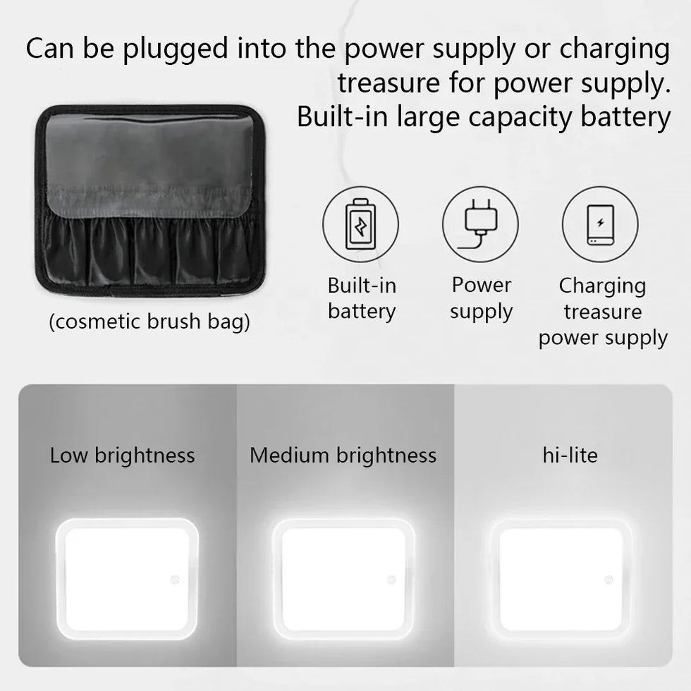 Smart LED Makeup Case with Mirror, Portable Storage - Clarify.pk