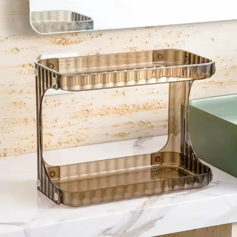 Double Layer Bathroom Organizer - Luxury Clear Rack