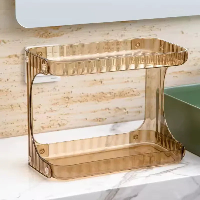 Double Layer Bathroom Organizer - Luxury Clear Rack