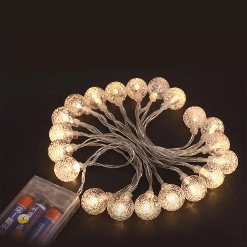 20 PCS Bubble Ball LED String Lights - Warm Glow Decor - Clarify.pk