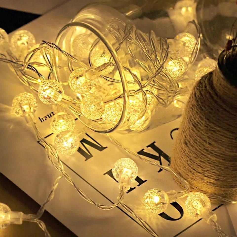 20 PCS Bubble Ball LED String Lights - Warm Glow Decor - Clarify.pk