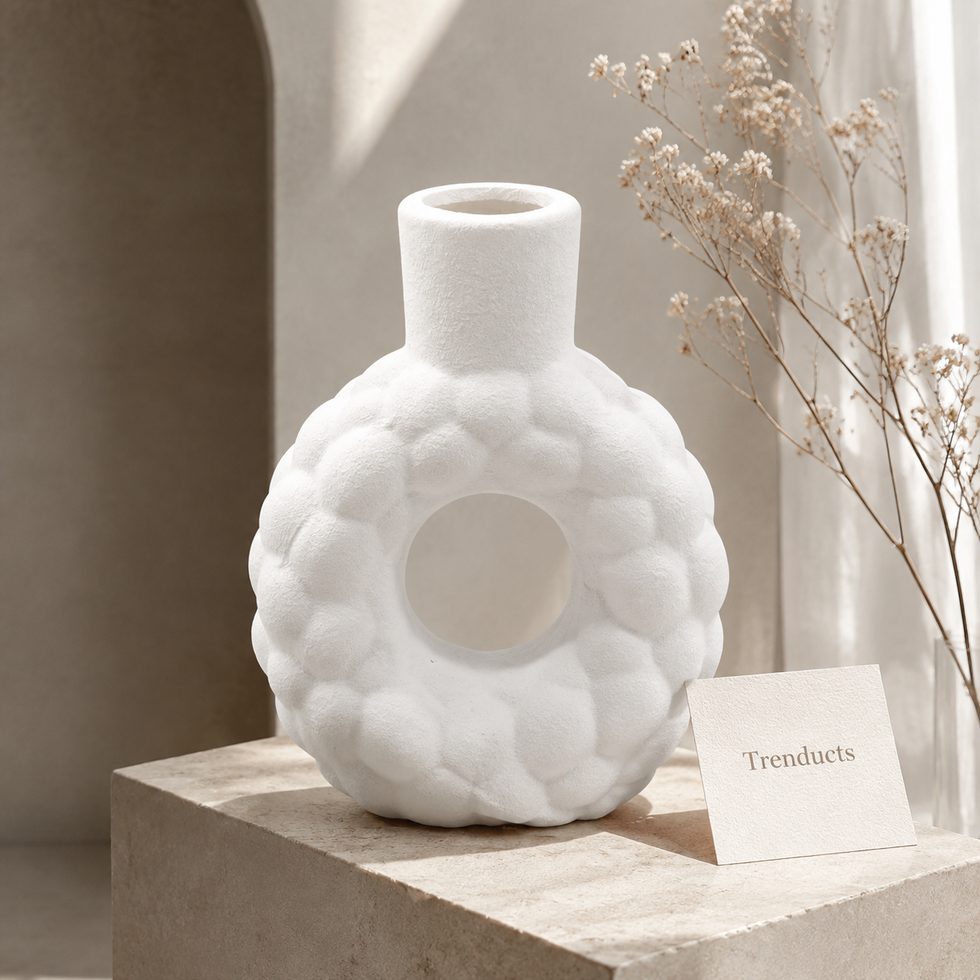 Bubble Loop White Ceramic Vase