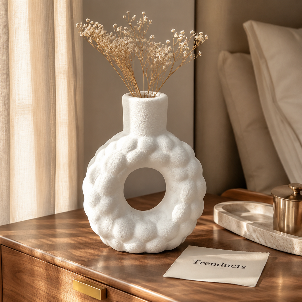 Bubble Loop White Ceramic Vase