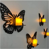 Black Butterfly Wall Shelf Stand - 6 x 8 Inch