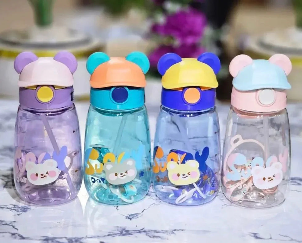 Bear Bottle 550ml – Cute & Portable Water Bottle (Random) - Clarify.pk