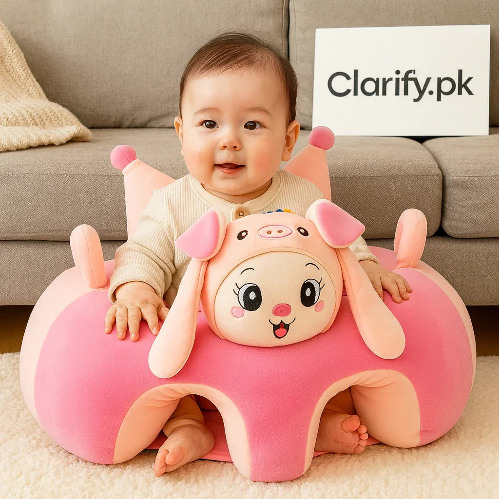 Premium Baby Support Sofa Seater – Pink Pig Edition - Clarify.pk