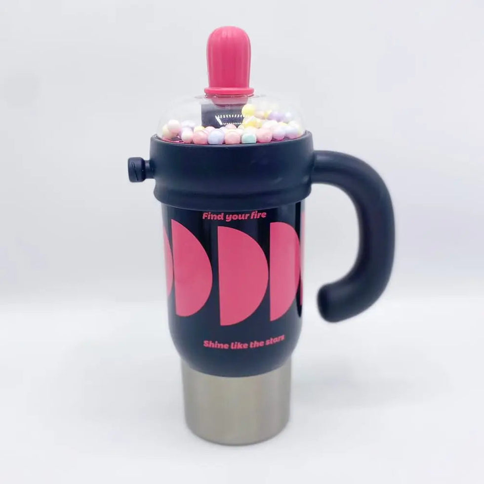 Insulated Sipper with Handle & Straw Lid – 750ml (Random Color)