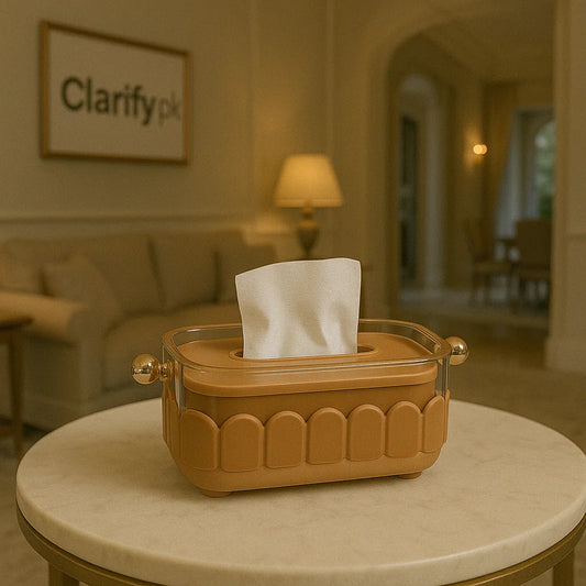 Premium Brown Luxury Tissue Box – Crystal Knob Edition - Clarify.pk