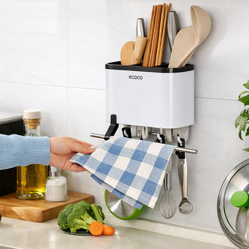 Ecoco Wall-Mount Cutlery Organizer – Integrated Kitchen Station IT