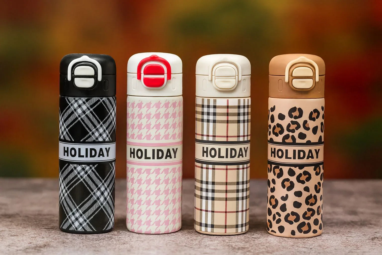 Holiday Printed Thermos Bottle – 500ml Leakproof Flask (Random) - Clarify.pk