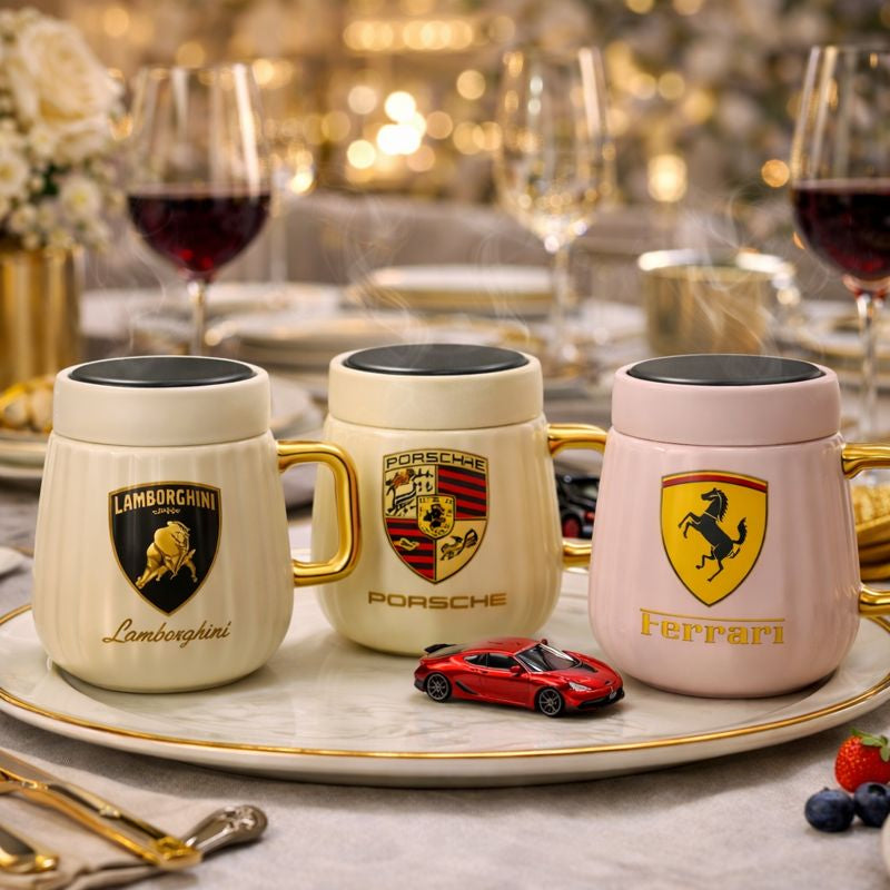 Luxury Car Brand Ceramic Mug - Premium Logo Coffee Cup (each) - Trenducts.pk