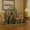 Metal Tower Statue with Crystal Base – London Themed Bronze Showpiece - Clarify.pk