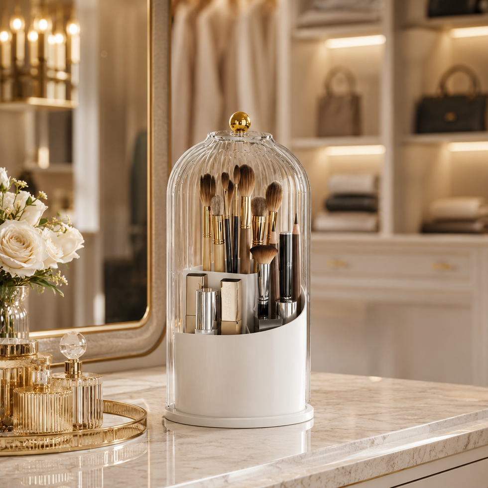 Acrylic Makeup Brush Organizer – Stylish Holder for Beauty Tools