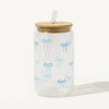 Bow Style Mason Jar – Aesthetic Glass Tumbler with Bamboo Lid