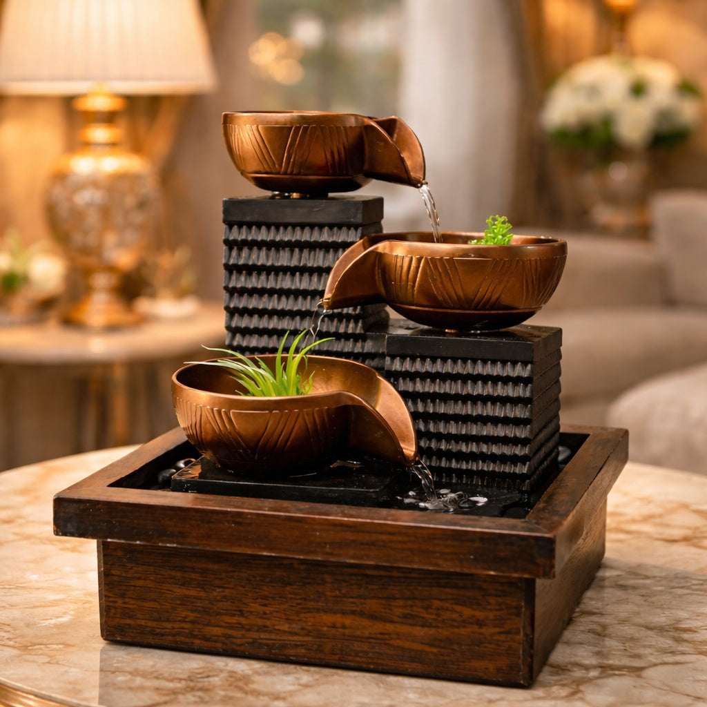 Zen-Flow Electric Fiber Fountain – Indoor Oasis Edition ZZ