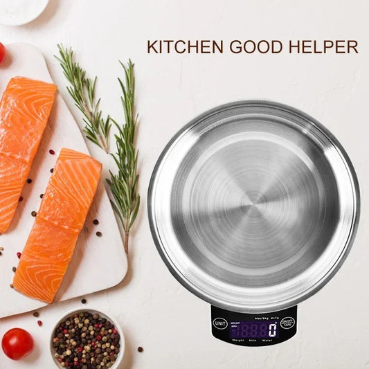 Digital Kitchen Scale 5kg Stainless Steel Bowl - Trenducts.pk