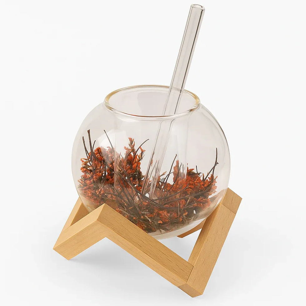 Aesthetic Lunar Glass Mug with Bamboo Stand – 250ml - Clarify.pk