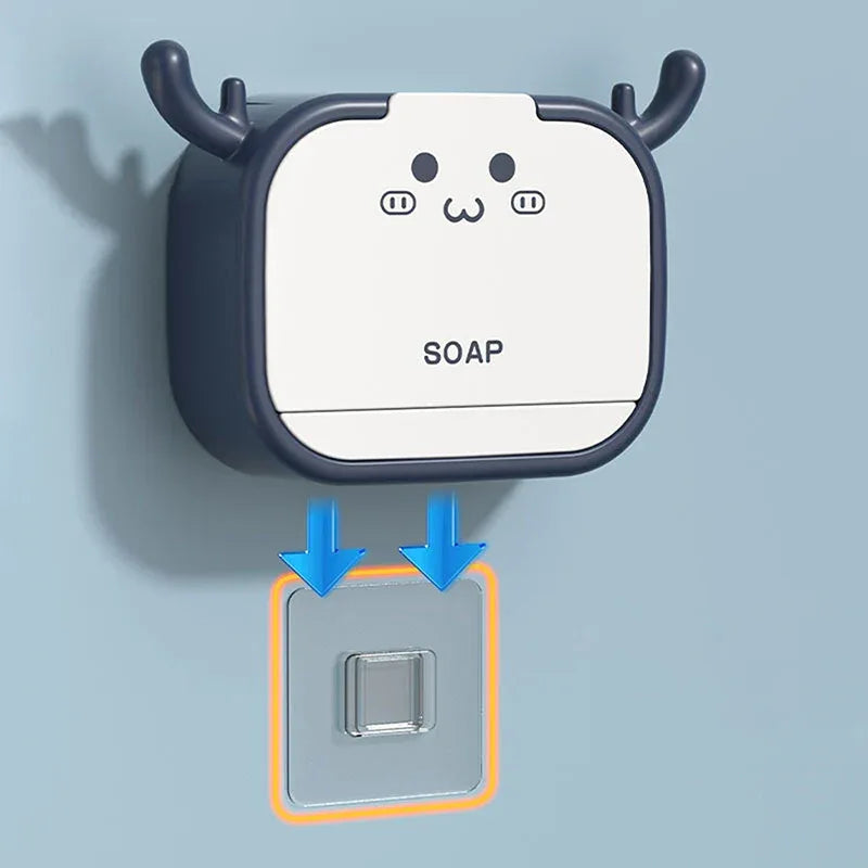 Cartoon Soap Holder Wall Mounted with Drain