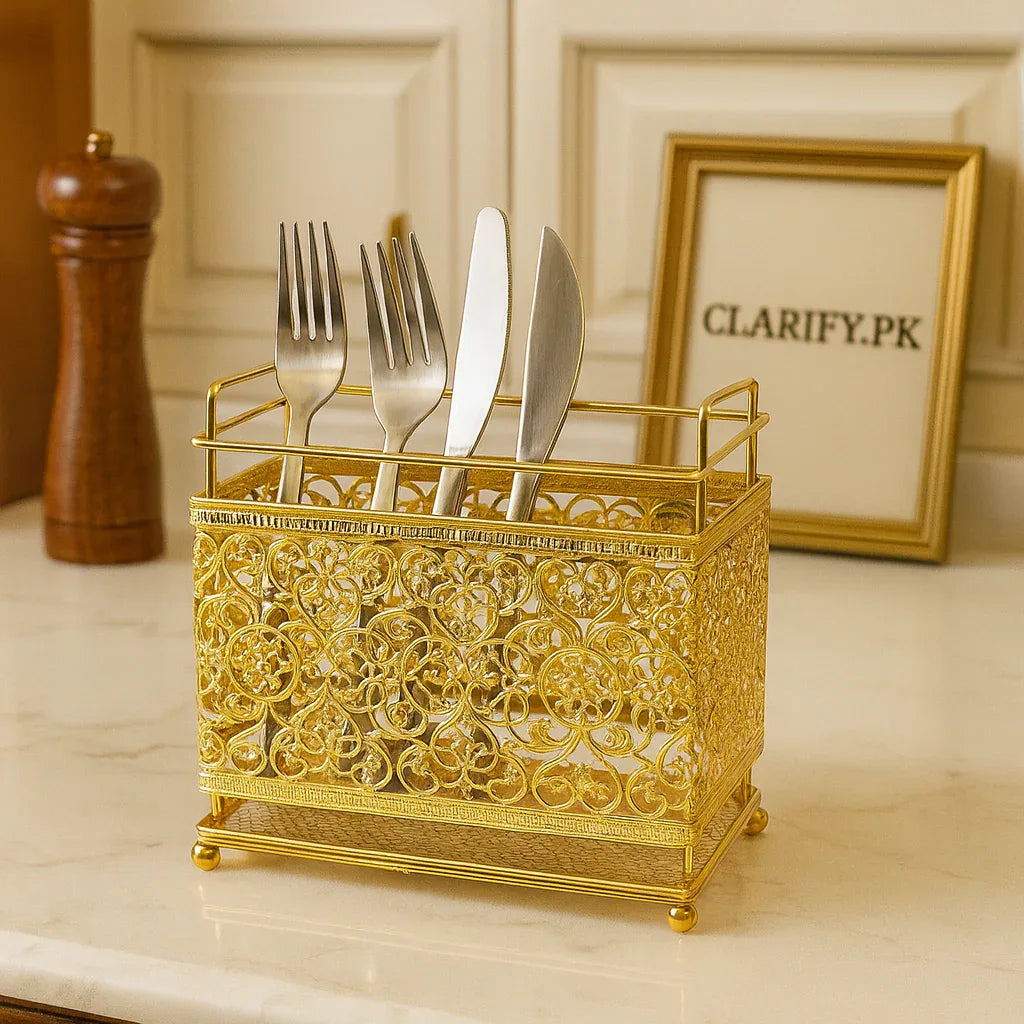 Stainless Steel Cutlery Holder – Kitchen Organizer - Clarify.pk
