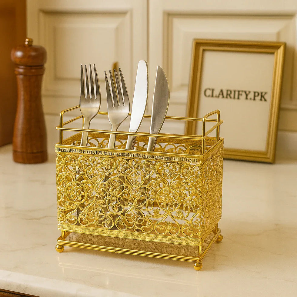 Stainless Steel Cutlery Holder – Kitchen Organizer - Clarify.pk