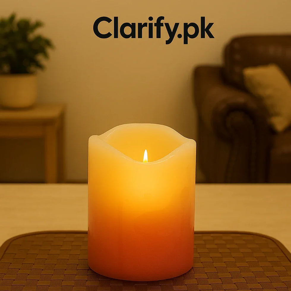 Mini LED Wax Candle – Warm Flickering Light - Clarify.pk
