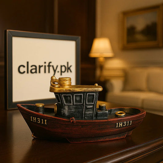 Vintage Wooden Boat Decorative Showpiece - Clarify.pk