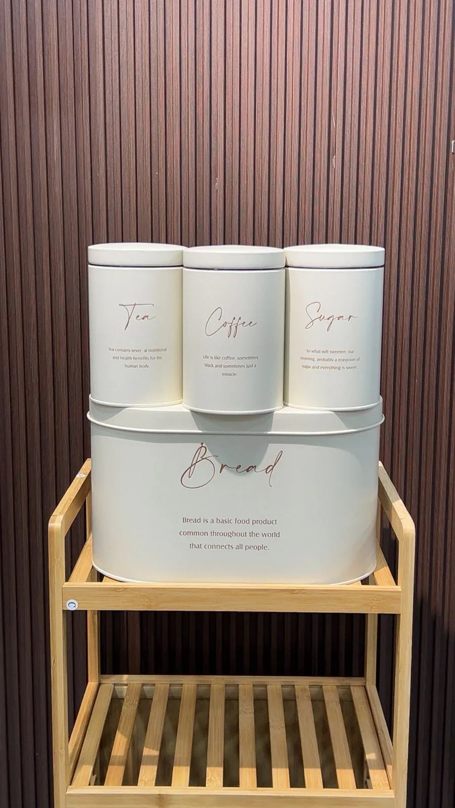 4-Piece Metal Bread Bin & Canister Set – Kitchen Storage - Clarify.pk