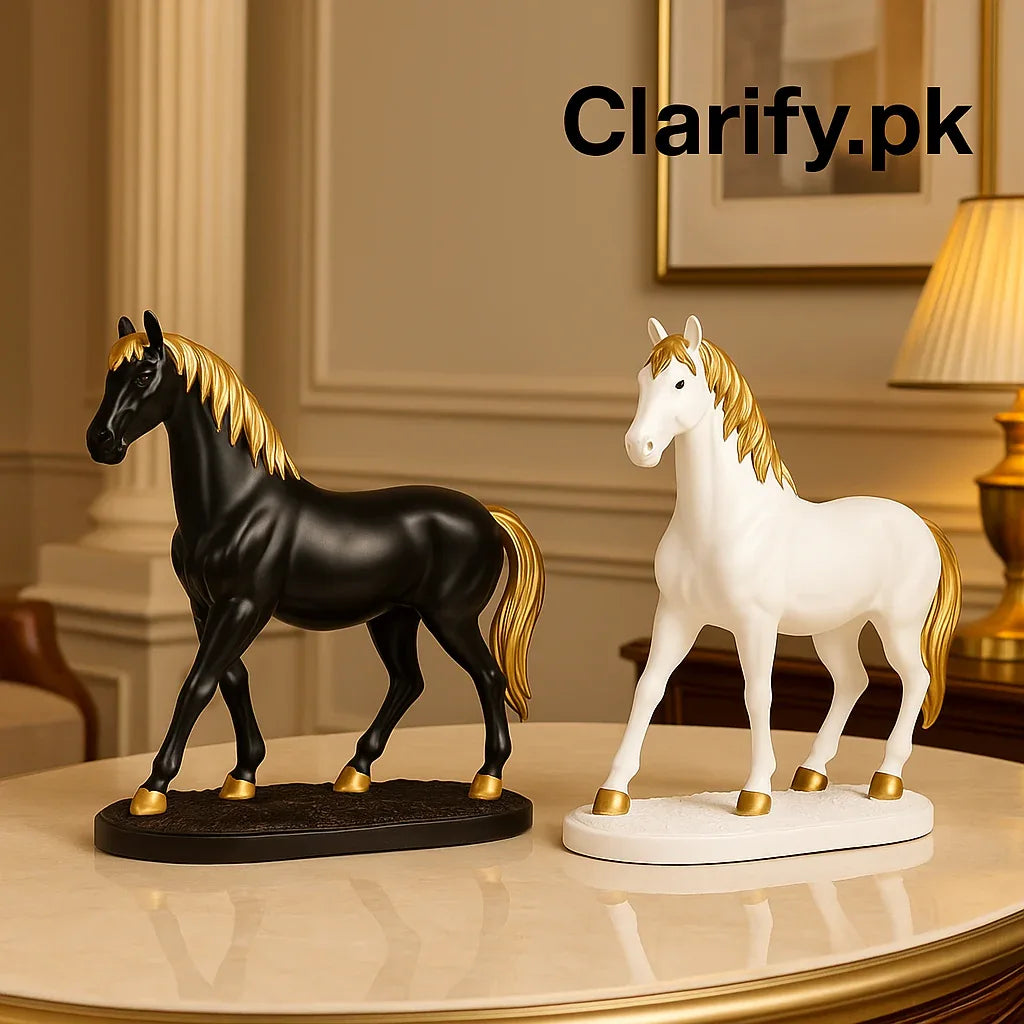 Elegant Fiber Horse Decoration Showpiece - Clarify.pk