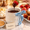 Cute Ceramic Bow Handle Mug - Pearl Glaze
