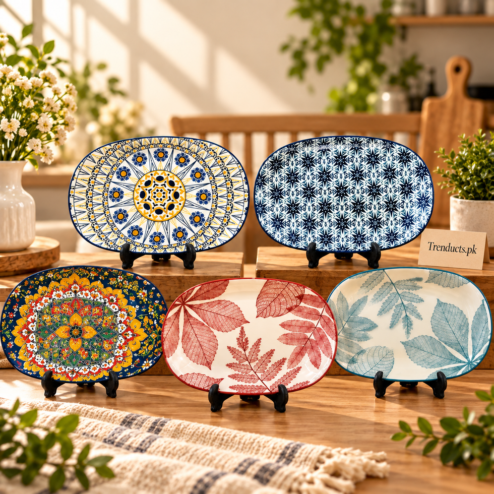 Luxury Ceramic Serving Platter with 5 Artistic Designs