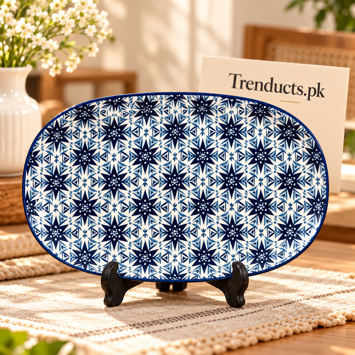 Luxury Ceramic Serving Platter with 5 Artistic Designs
