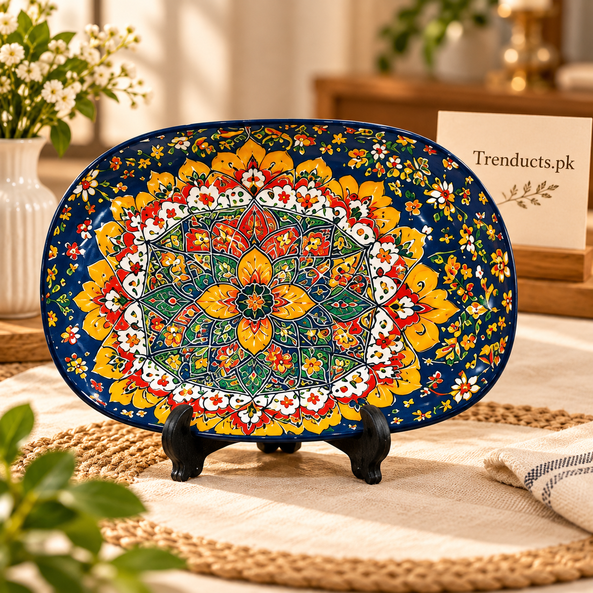 Luxury Ceramic Serving Platter with 5 Artistic Designs