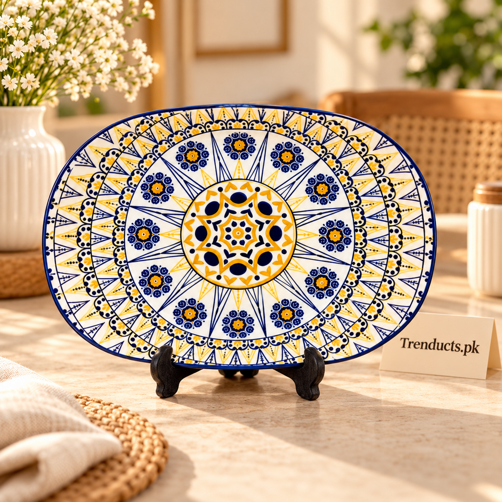 Luxury Ceramic Serving Platter with 5 Artistic Designs