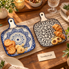 Ceramic Square Serving Platter with Handle