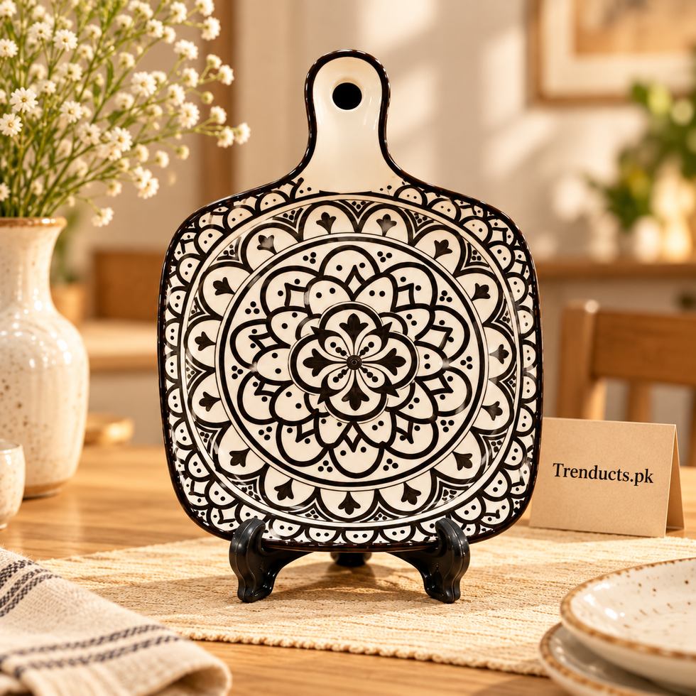 Ceramic Square Serving Platter with Handle