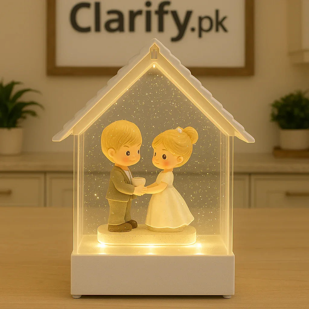 LED Couple Snow Globe – Romantic Rechargeable Gift Light - Clarify.pk