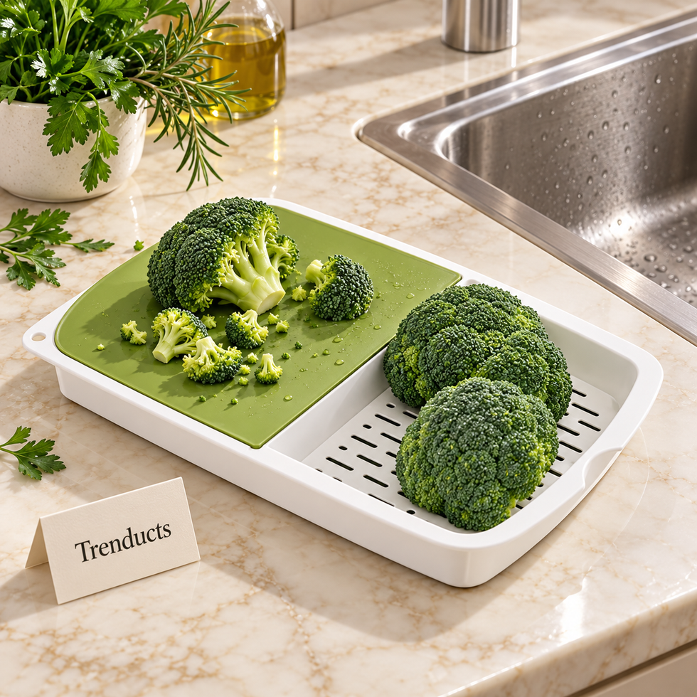 Chop & Drain Cutting Board with Draining Section
