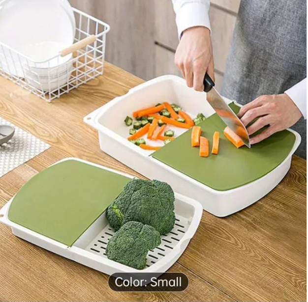 Chop & Drain Cutting Board with Draining Section