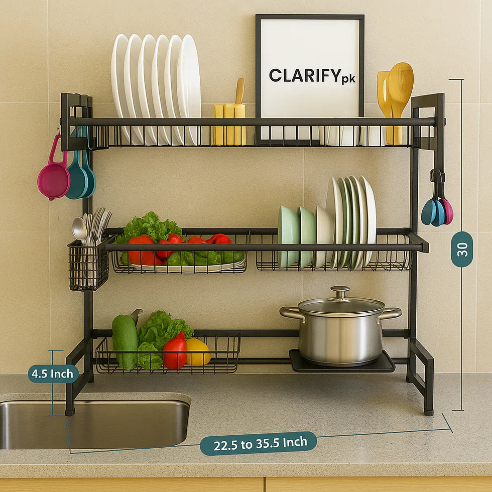Expandable 2 Tier Over the Sink Rack - Kitchen Organizer
