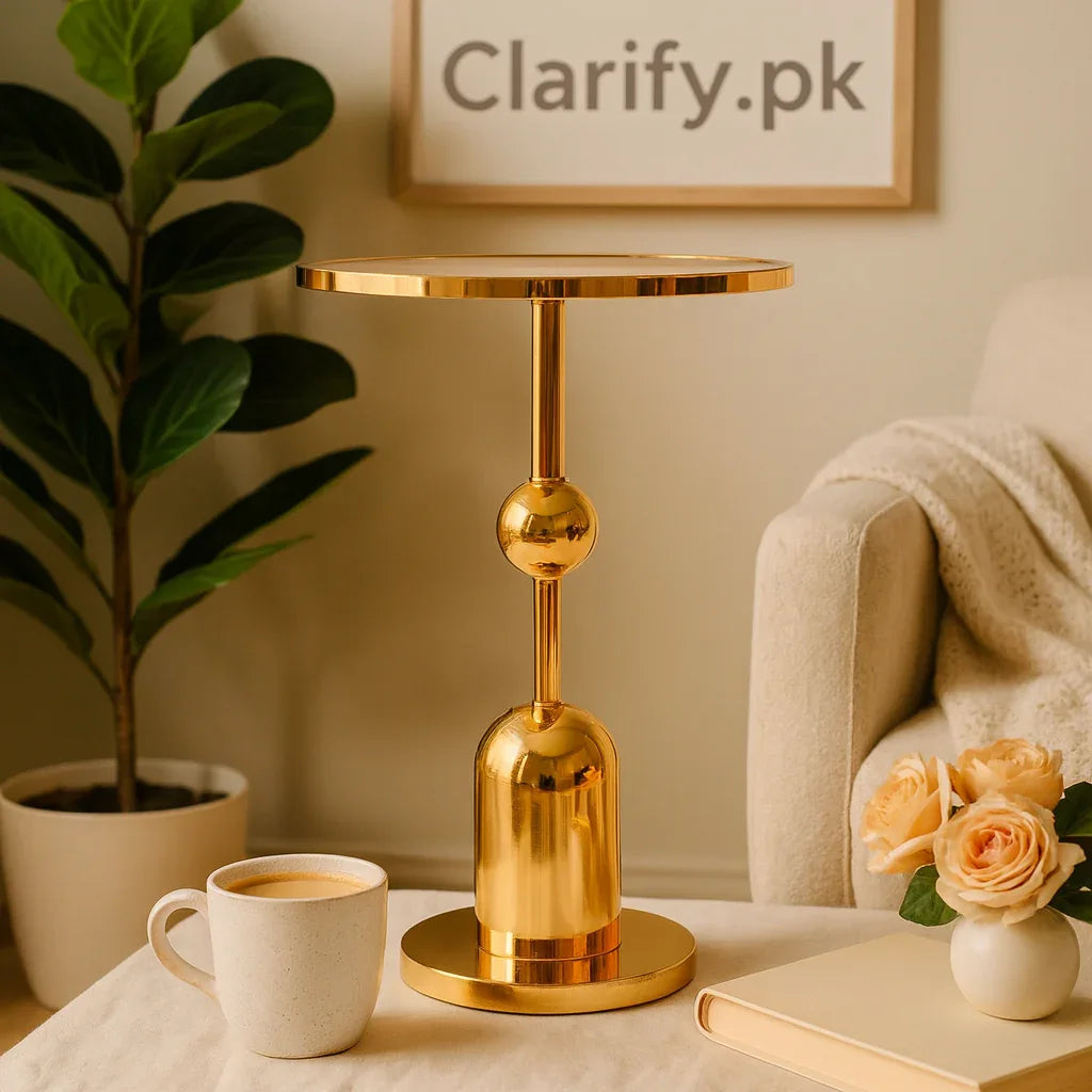 Luxury Gold Pedestal Stand for Home Decor - Clarify.pk