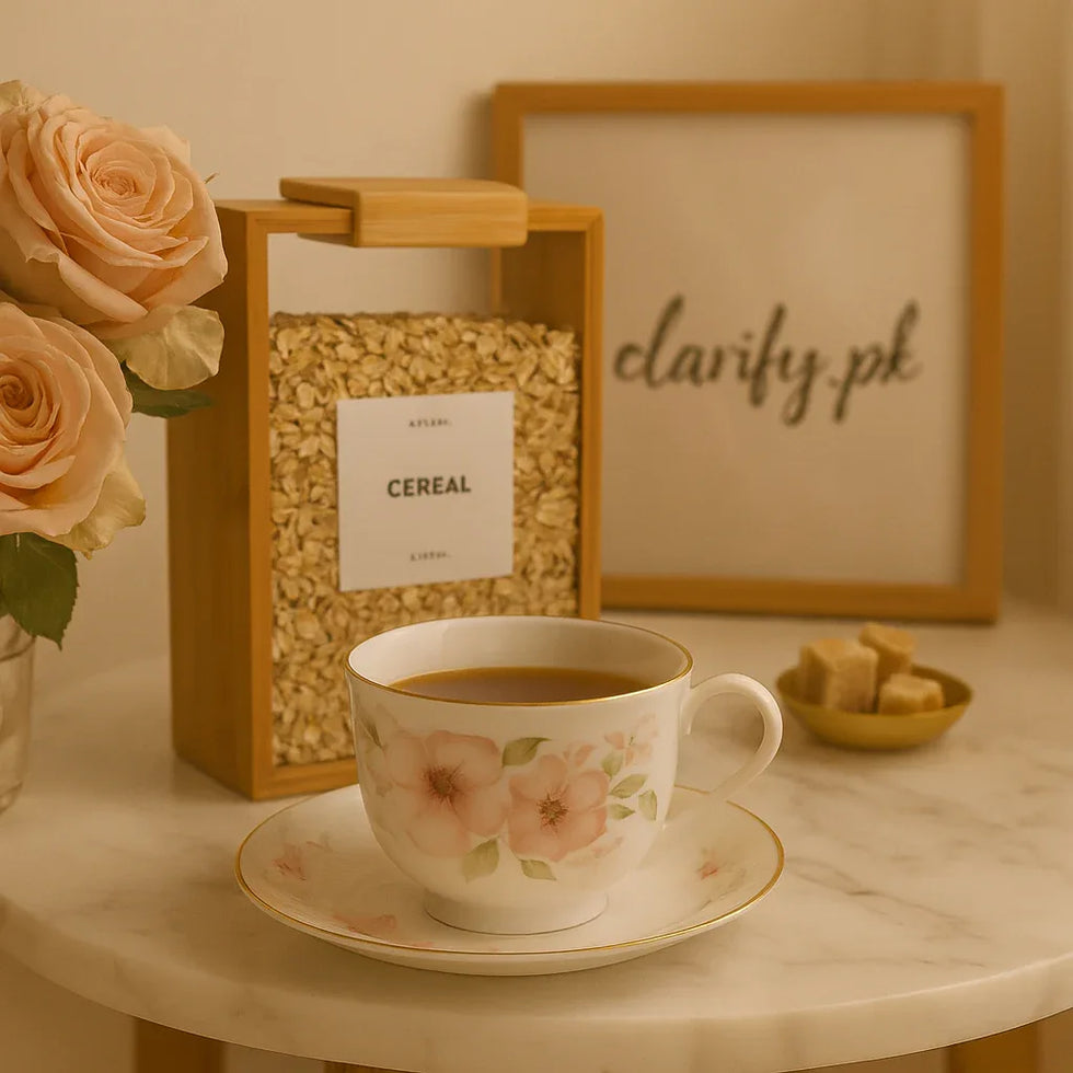 ہائی چائے کے پھولوں کا کپ سیٹ 6 ٹکڑے - چینی مٹی کے برتن