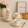 High tea floral cup set 6 pieces - Porcelain - Clarify.pk