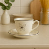 Luxury Floral Porcelain Tea Cup & Saucer Set – 6 Pieces - Clarify.pk