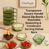 Transparent sauce dip 6 bowls set - green glass - Clarify.pk