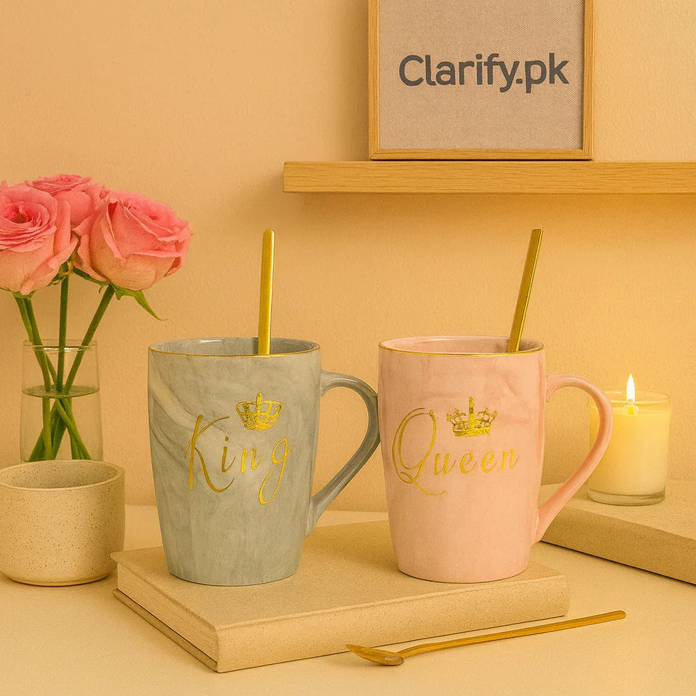 جوڑے سیرامک ​​مگ کنگ اور کوئین سیٹ